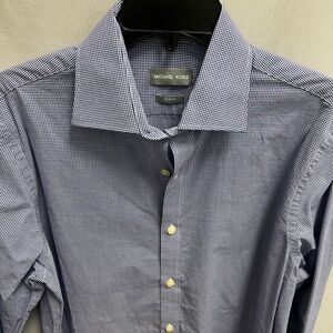 Michael Kors Blue Checkered Men's Shirt